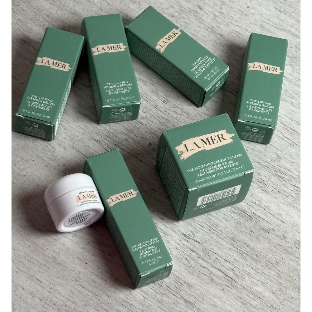 La Mer 7 Pc Skincare Set Travel Mini Moisturizing Cream Eye Serum Lifting Lot